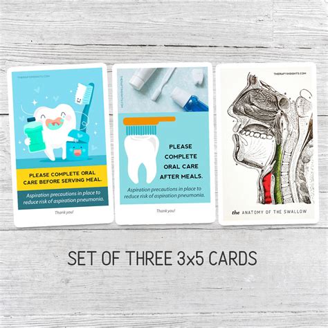 Swallow Eval Oral Care Cards Therapy Insights