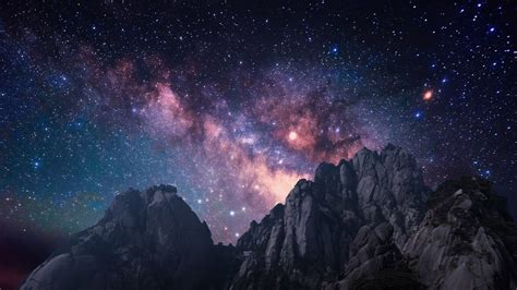 Wallpaper Stars Mountains Landscape Milky Way Tibet Rocks Night