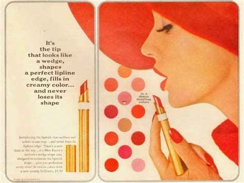 fine line lipsticks by max factor 1962 ♥ vintage makeup ads vintage beauty vintage ads