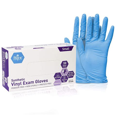 medpride synthetic nitrile vinyl blend exam glove small 100 powder free latex free and rubber