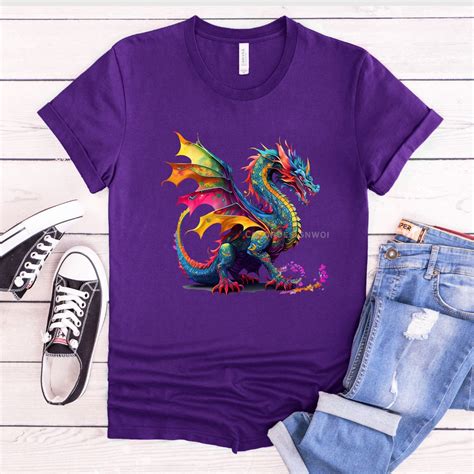 Dragon Shirt Colorful Psychedelic Dragon T Shirt Fantasy Etsy