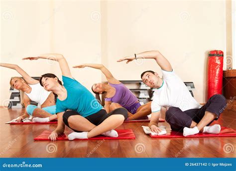 Gym Group Stretching Stock Photography Image 26437142