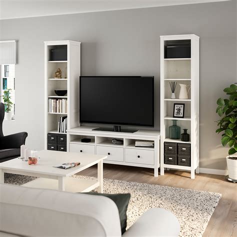 Hemnes Tv Storage Combination White Stain 96 12x77 12 Ikea