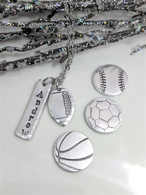 Sports Necklace Football Jewelry Baseball Necklace Soccer Necklace