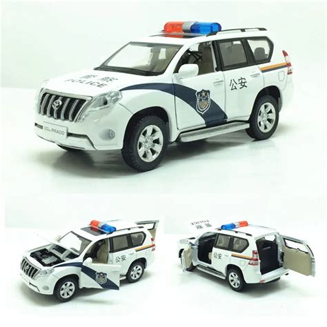 132 Toyota Land Cruiser Prado Alloy Police Metal Car Model With Pull