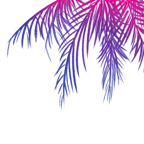 Palm Leaf Shadow White Transparent Neon Gradient Purple Palm Leaf