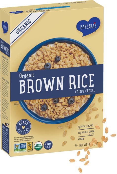 Barbaras Organic Brown Rice Crisps Cereal Organic Brown Rice Rice