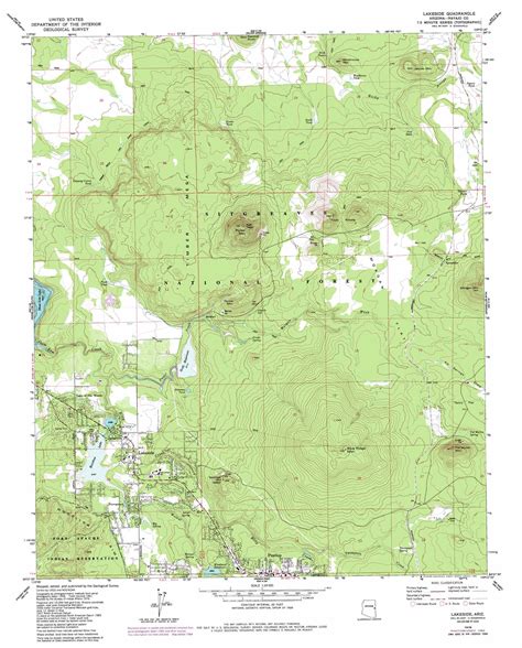 Lakeside Topographic Map 124000 Scale Arizona