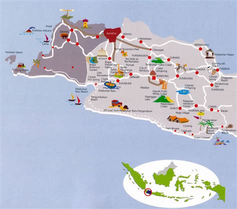 1500x752 / 241 kb go to map. West Java Indonesia Tourist Map - java indonesia • mappery