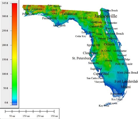 Highest Elevation In Florida Map World Map
