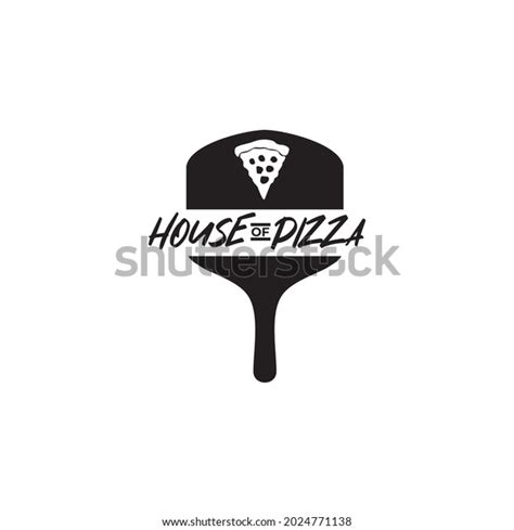 Black Pizza Peel Restaurant Vector Logo Stock Vector Royalty Free