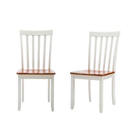 Boraam Bloomington Cream And Honey Oak Wood Dining Chair Set Of 2