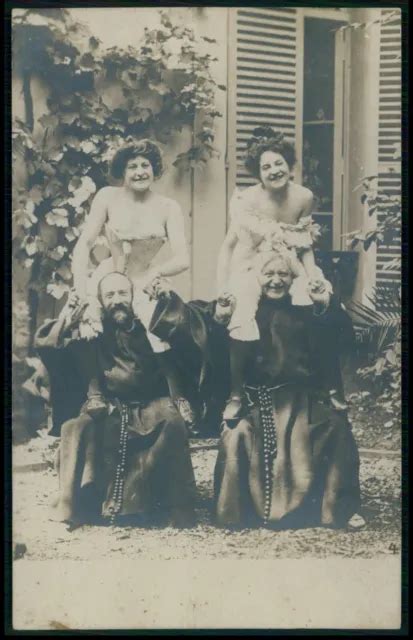 french nude woman corset prostitutes and monks original early 1900s photo postcard 35 00 picclick