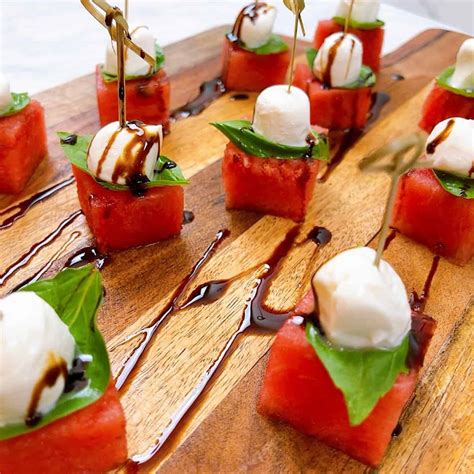 Find A Recipe For Simple Watermelon Caprese Appetizer Bites Or Skewers