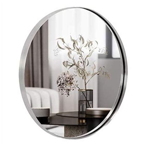 Andy Star 24 Inch Round Circle Mirror With Stainless Steel Metal Frame