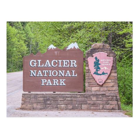 Glacier National Park Entrance Sign Postcard