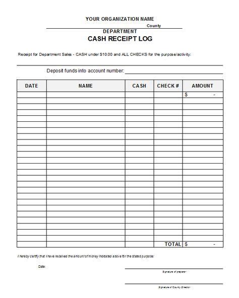 The Receipt Form For Cash Receipts Is Shown In This File It Shows That