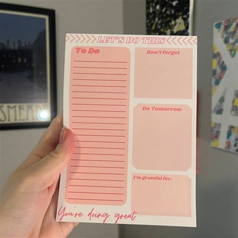 To Do List Notepad Etsy