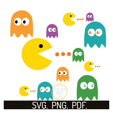 Video Game Pacman Svg Png Bundle Video Game Clipart Gamer Etsy