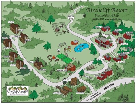 Wisconsin Dells Resort Map I Birchcliff Resort Wisconsin Dells