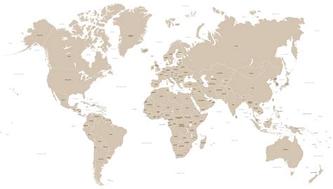 Vector World Map With All Countries 2016 Maproom