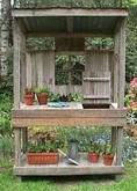 Potting Bench With Sink And Roof Protect Your Plants From Rain