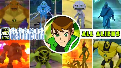 Ben 10 Ultimate Alien Cosmic Destruction All Aliens Youtube