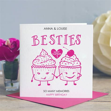 Best Friend Birthday Card Besties By Lisa Marie Designs