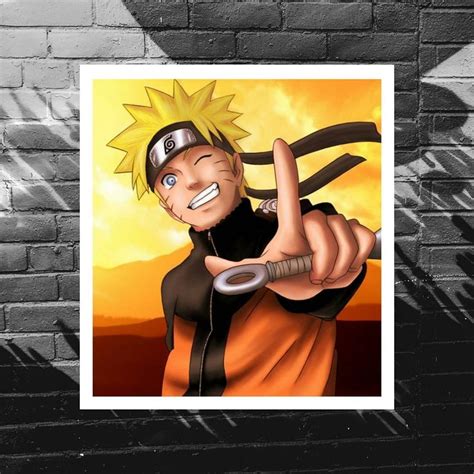 A Poster Of Naruto Pointing To The Right With His Finger In Front Of Him