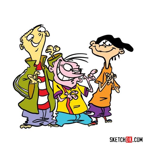 how to draw ed edd and eddy together step by step drawing tutorials