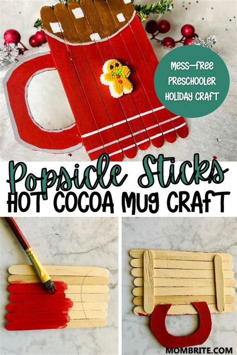 Popsicle Stick Hot Cocoa Mug Craft Mug Crafts Fun Christmas Crafts