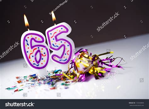 Birthday Lit 65th Birthday Candles Stock Photo 172434899 Shutterstock