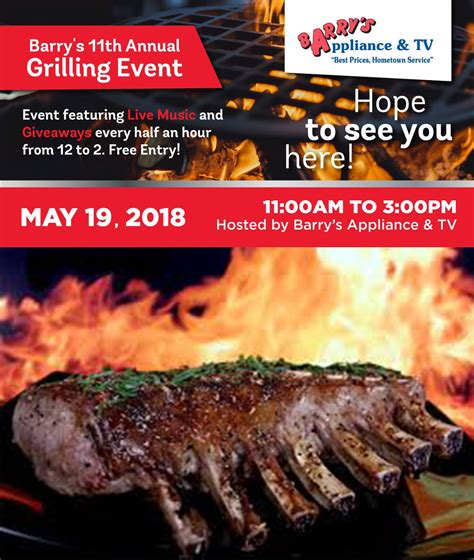 Is there any app specially designed for apple tv to. 11th Annual Grilling Event at Barry's Appliance & TV! WHEN ...