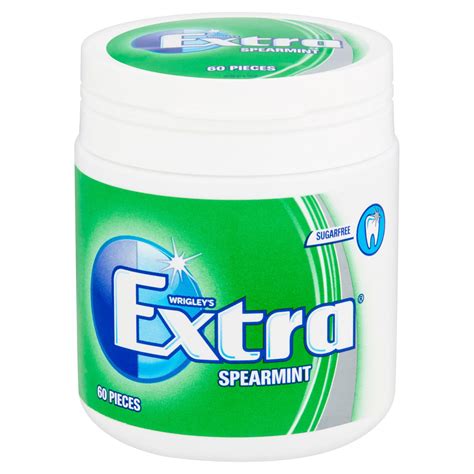 Extra Spearmint Chewing Gum Sugar Free Bottle 60 Pieces Chewing Gum