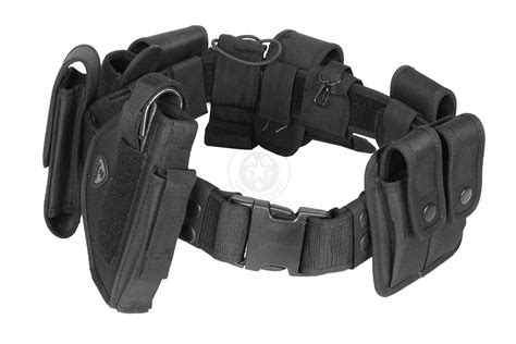 Tactical Utility Belt With Holster Modular Police Duty Gear Black