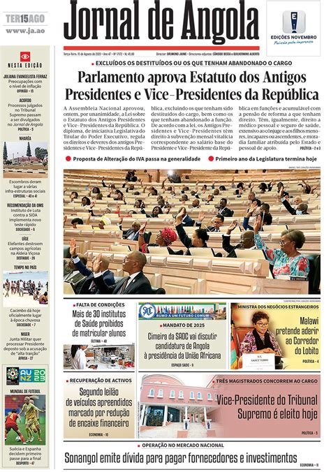 Jornal De Angola Terça 15 De Agosto De 2023