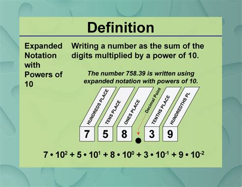 Definition Place Value Concepts Expanded Notation With Powers Of 10