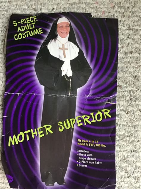 Mother Superior Nun Adult Halloween Costume Size 4 To Gem