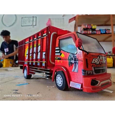 Jual Miniatur Truck Oleng Hm Cabe New Merah Detail Full Oleng Full