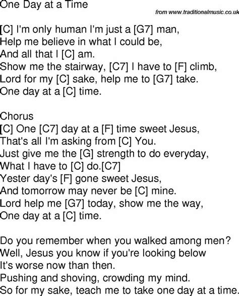 One Day At A Time Gospel Song Lyrics Christian Song Lyrics