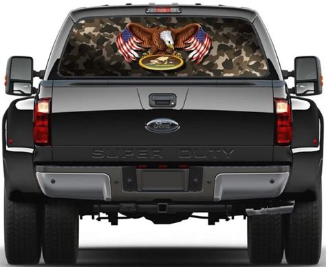 Eagel Usa Flag Military Navy Seabees Rear Window Graphic Decal Truck
