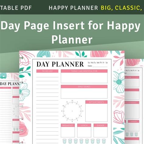 Daily Hourly Insert For Happy Planner Classic Mini Big Etsy