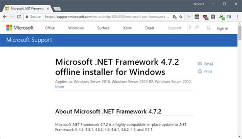 The offline package can be used in situations in which the web installer cannot be used because of lack of internet connectivity. Lanzamiento de Microsoft.net Framework 4.7.2