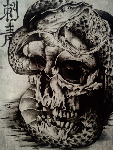 Skull Snake Tattoo Design By Kathlene18blanca On Deviantart