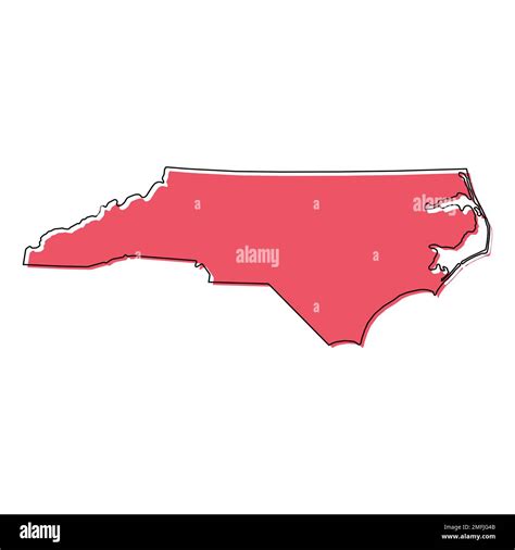 North Carolina Map Shape United States Of America Flat Concept Symbol