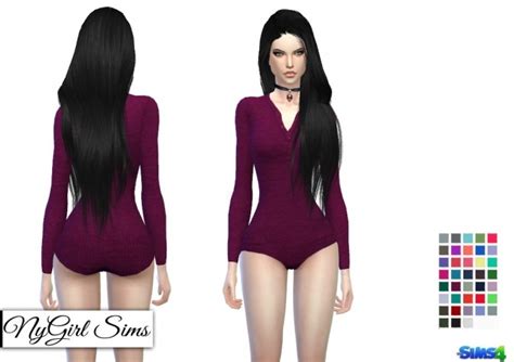 Long Sleeve Thermal Bodysuit At Nygirl Sims Sims 4 Updates