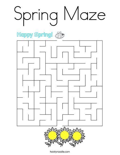 Spring Maze Coloring Page Spring Fun Mazes For Kids Printables Free