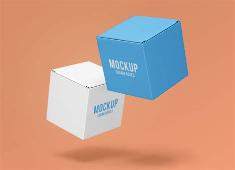 square cube box mockup psd set good mockups