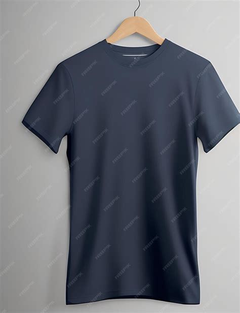 Premium Ai Image Blank Navy Blue Tshirt Mockup Concept With Plain Clothing