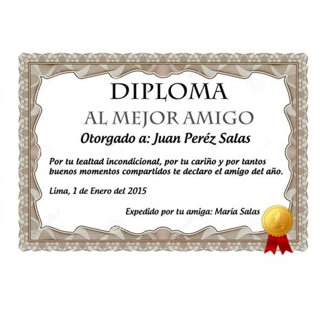 Detalles Con Amor Diploma Al Mejor Amigo 006 Rosas Naturales